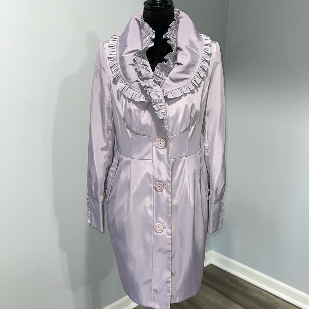 Alvanto Trench Coat lavender color size 46 European approximately 4-6 US